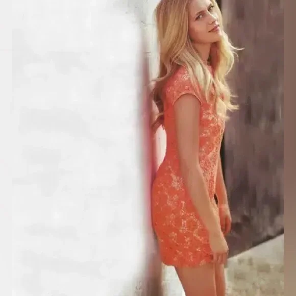 Shakuhachi Women's Neon Nights Lace Mini Dress Fluro Orange | Color: Orange | Size: S | Mickey_Mollii's Closet Shakuhachi Women's Neon Nights Lace Mini Dress Fluro Orange | Color: Orange | Size: S | Mickey_Mollii's Closet